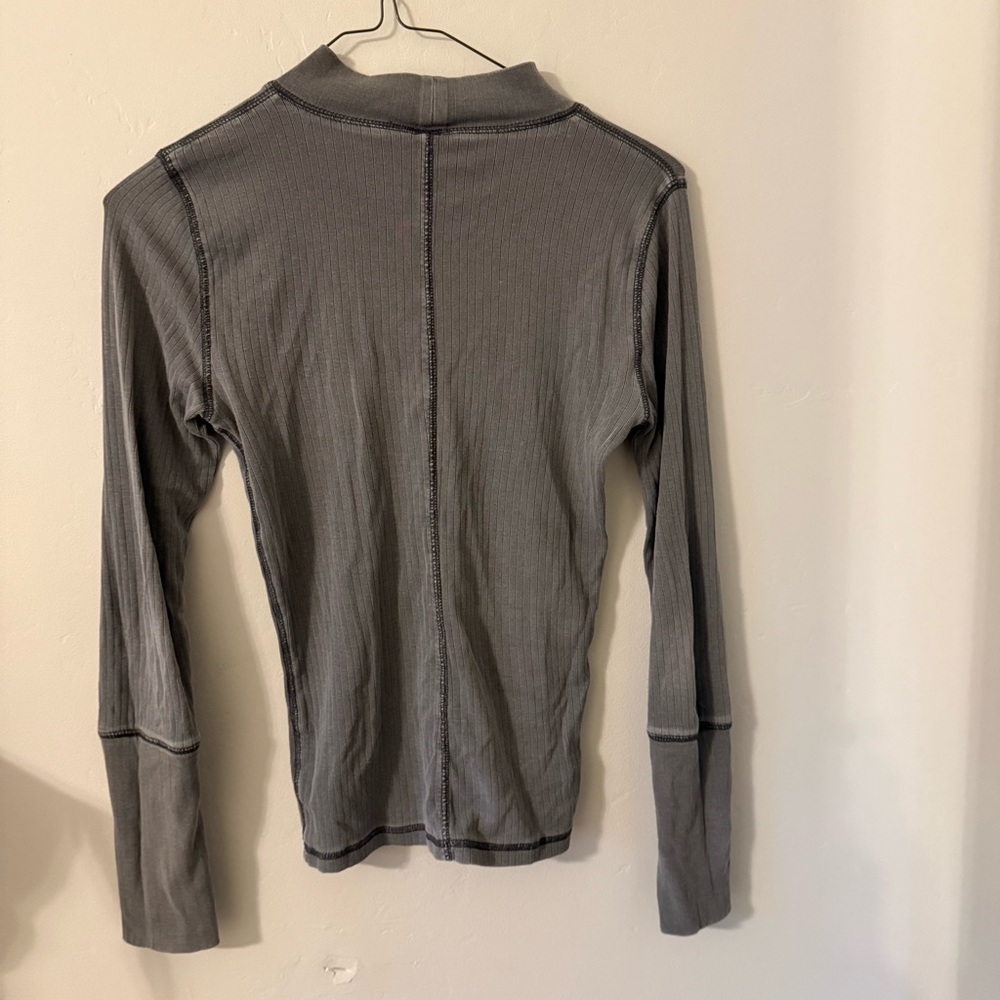 Free People Gray Ribbed Long Sleeve - Picture 3 of 4